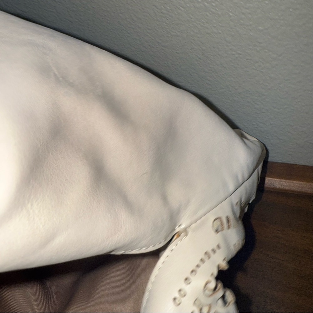 The Sak Cream Laser-Cut Floral Leather Shoulder Bag Tote Purse Large Everyday - Picture 4 of 10